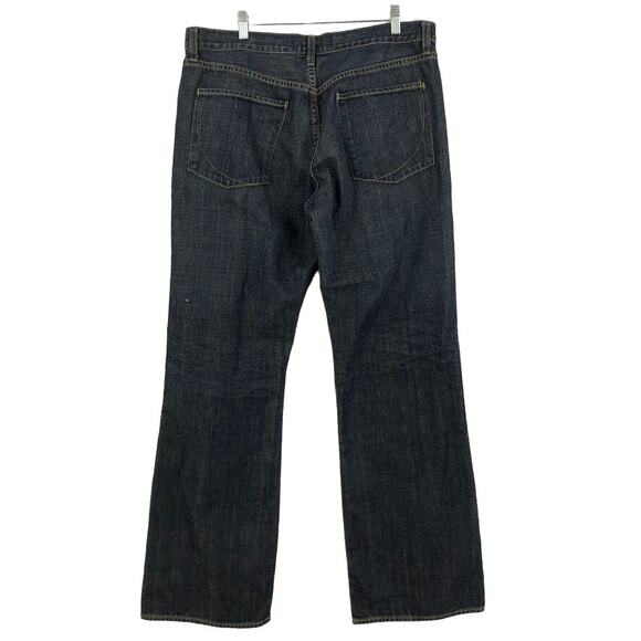 Paper Denim & Cloth Alec Relaxed Bootcut Jeans Mens 36 Blue Dark Wash Button Zip - Picture 6 of 8